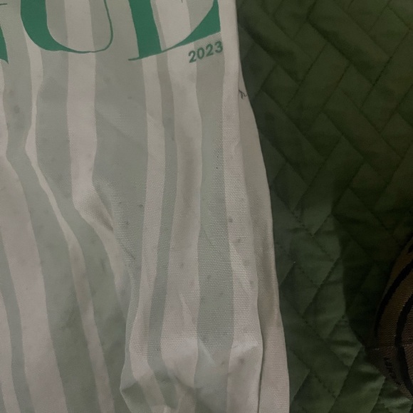 Vogue Green and White Tote Bag #Y2kstyle - Picture 3 of 7